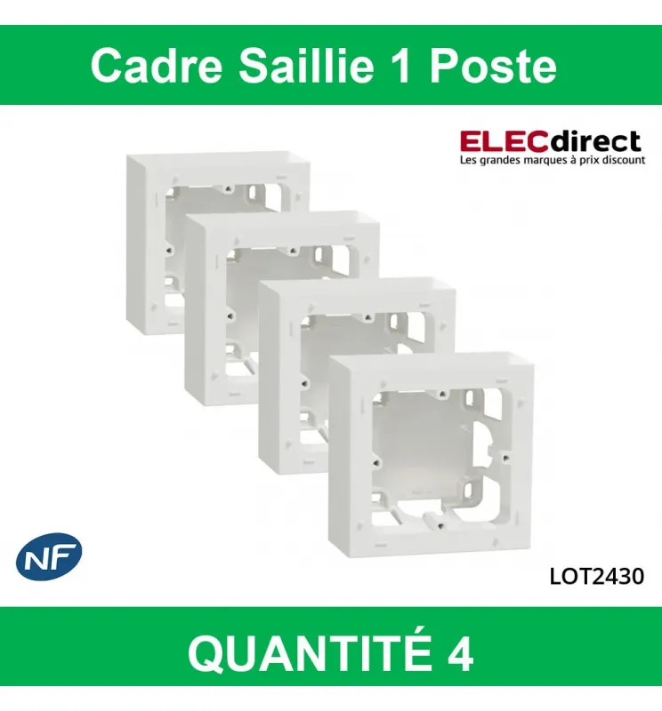 Schneider Odace - Lot de 4 x cadre saillie 1 poste - S520762x4